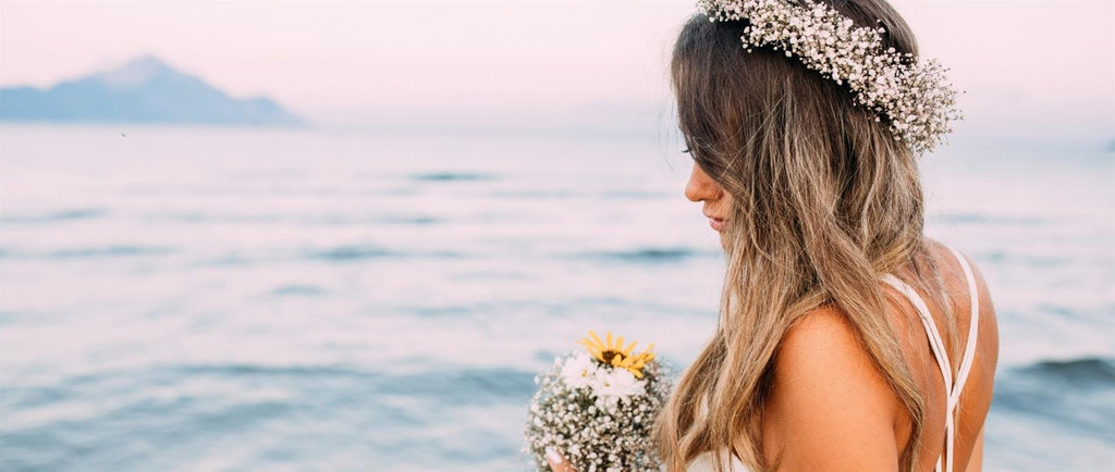 Novia en la playa