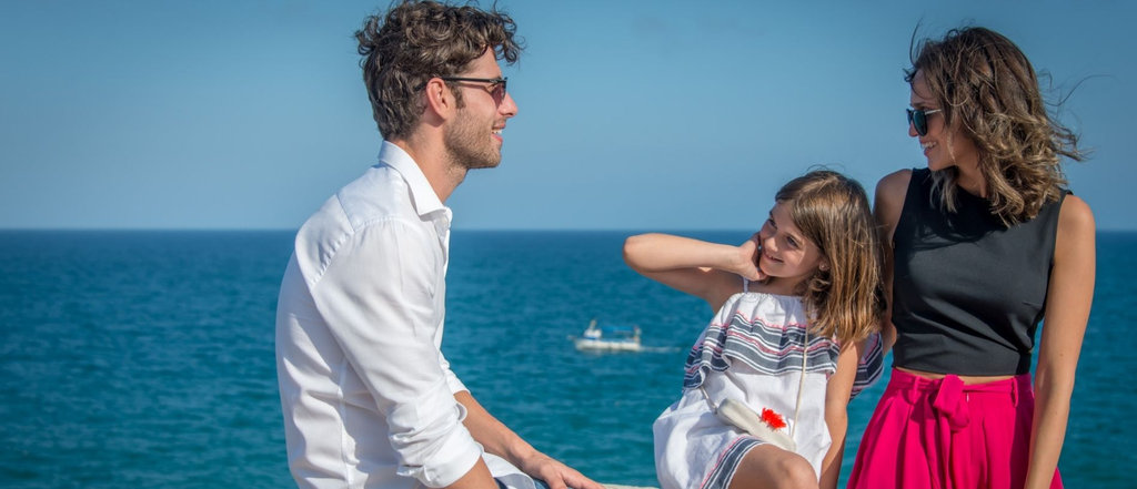 Familia en el mar