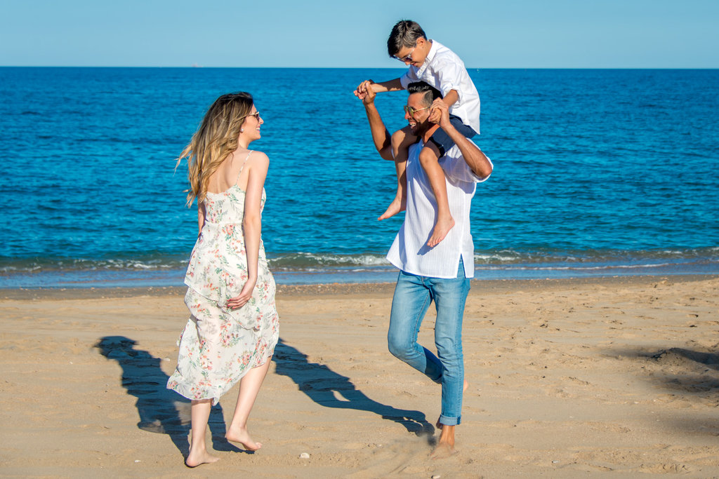 Familia en la playa