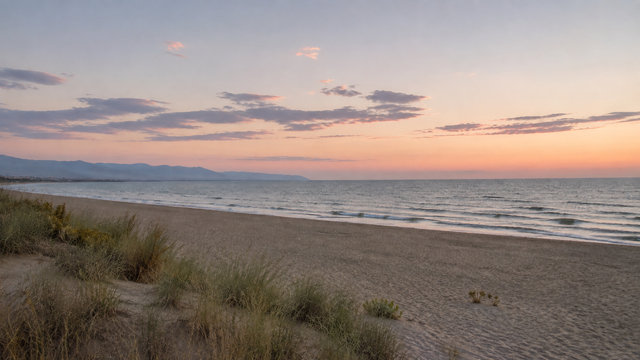 playa al atardecer