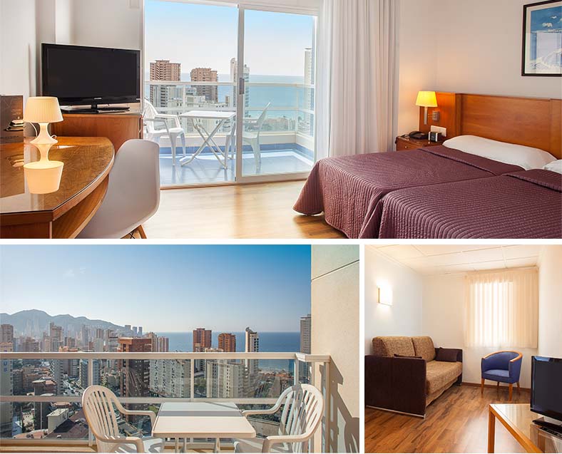Habitaciones junior suite con vistas al mar. Hotel RH Victoria Benidorm